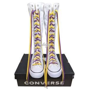 Converse CTAS XXHI White Purple Yellow Knee High Sneaker Boot M11.5 W13.5 NEW